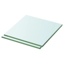 vidaXL 2x Shelves Panel Glass Clear 30x25cm Sheet Plate Display Room Ledges