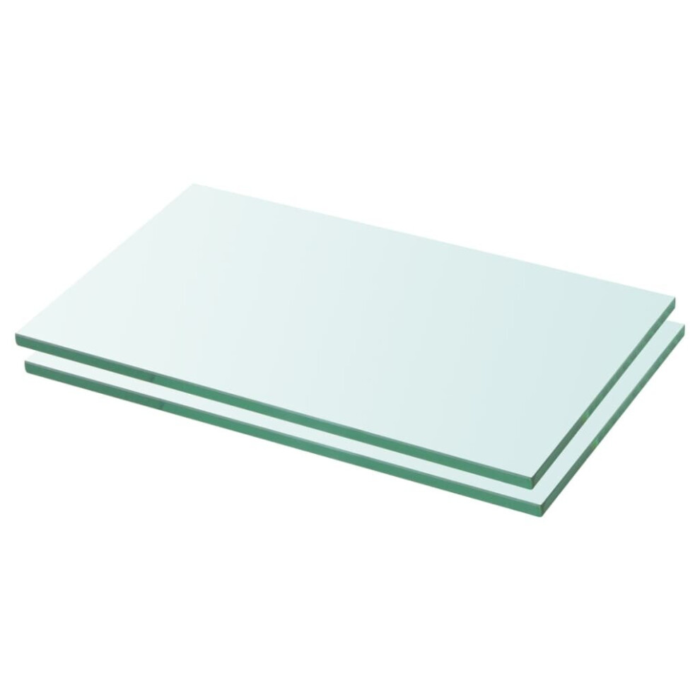 Vidaxl 2X Shelves Panel Glass Clear 30X12cm Sheet Plate Display Room Ledges