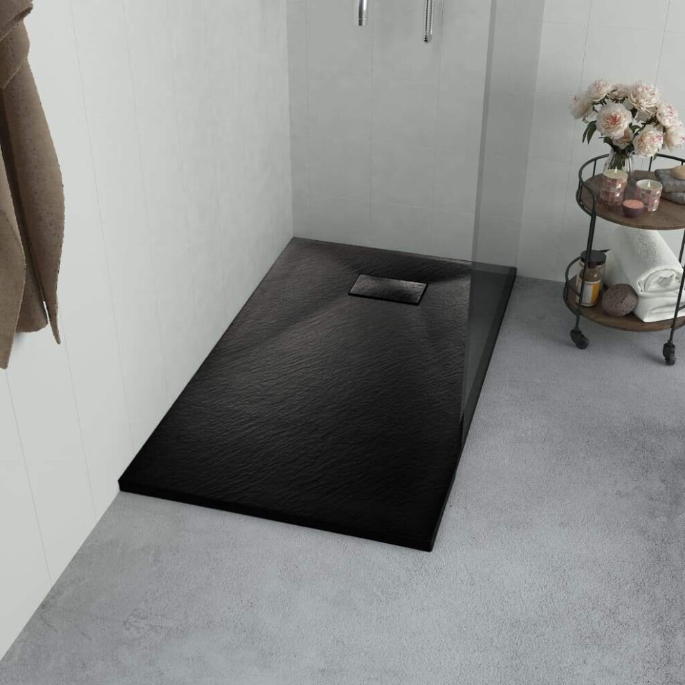 Shower Base Tray SMC Black 90x80 cm