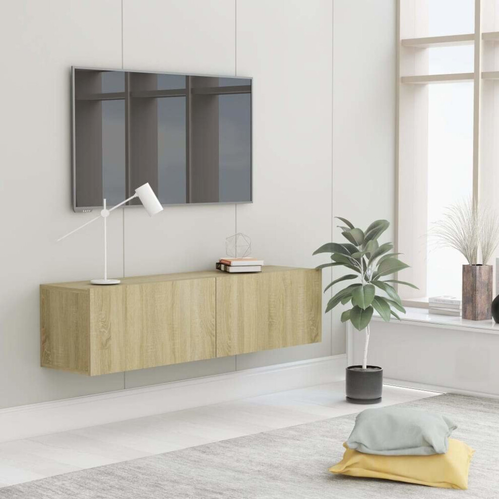 vidaXL TV Cabinet Sonoma Oak Engineered Wood TV Unit Stand Stereo Cabinet