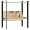 vidaXL 2-Layer Book Shelf Black and Oak Engineered Wood Storage Rack Shelf 1