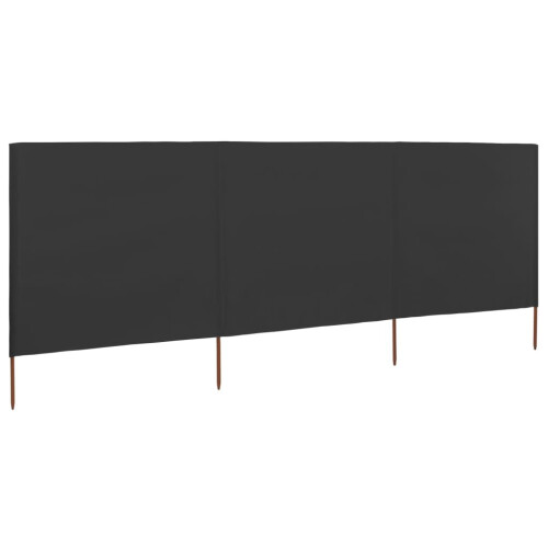 VidaXL vidaXL 3-panel Wind Screen Fabric 80cm Anthracite Camping Windbreak Sun Screen 1