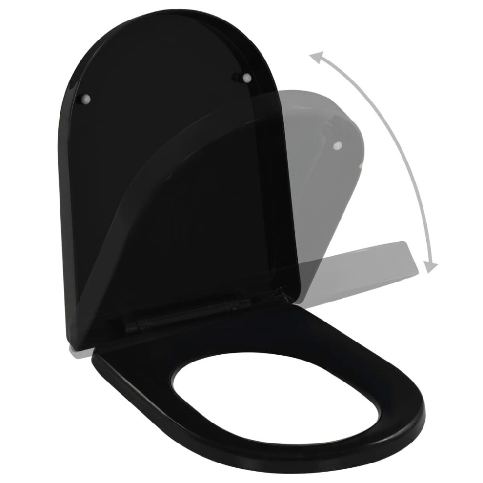 vidaXL Soft-close and Adjustable Toilet Seat with Quick-release Design Black