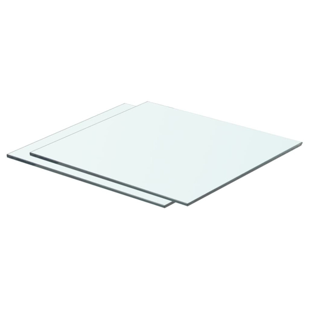 Vidaxl 2X Shelves Panel Glass Clear 40X30cm Sheet Plate Display Room Ledges 8719883873947