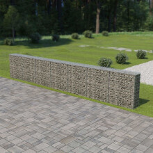 vidaXL Gabionenwand mit Abdeckung Verzinkter Stahl 60030100 cm