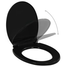 vidaXL Soft-close Toilet Seat with Quick-release Design Black WC Bathroom