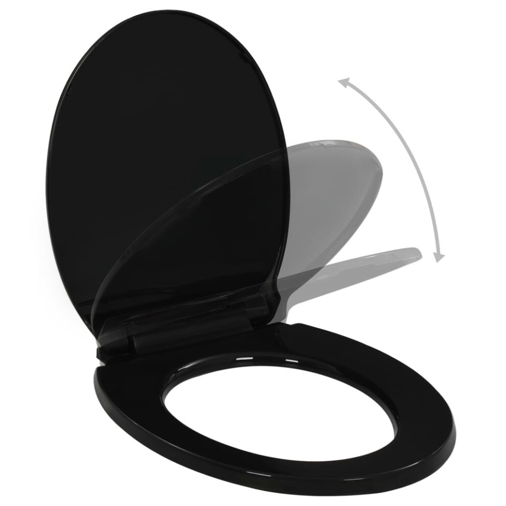 vidaXL Soft-close Toilet Seat with Quick-release Design Black WC Bathroom
