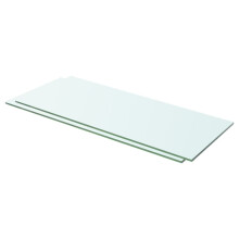 vidaXL 2x Shelves Panel Glass Clear 60x20cm Sheet Plate Display Room Ledges