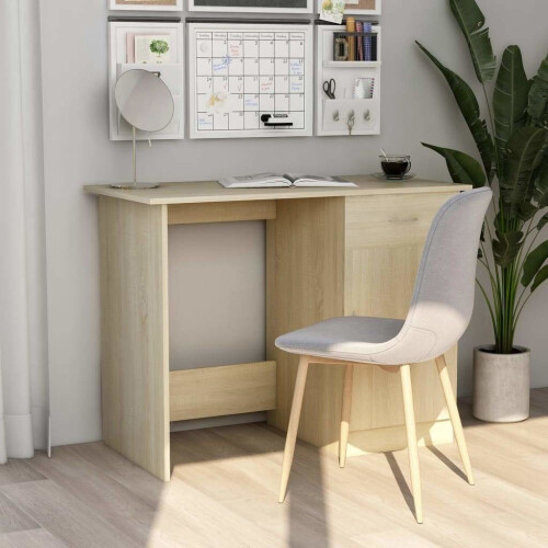 vidaXL Desk Sonoma Oak Engineered Wood Corner Console Writing Office Table