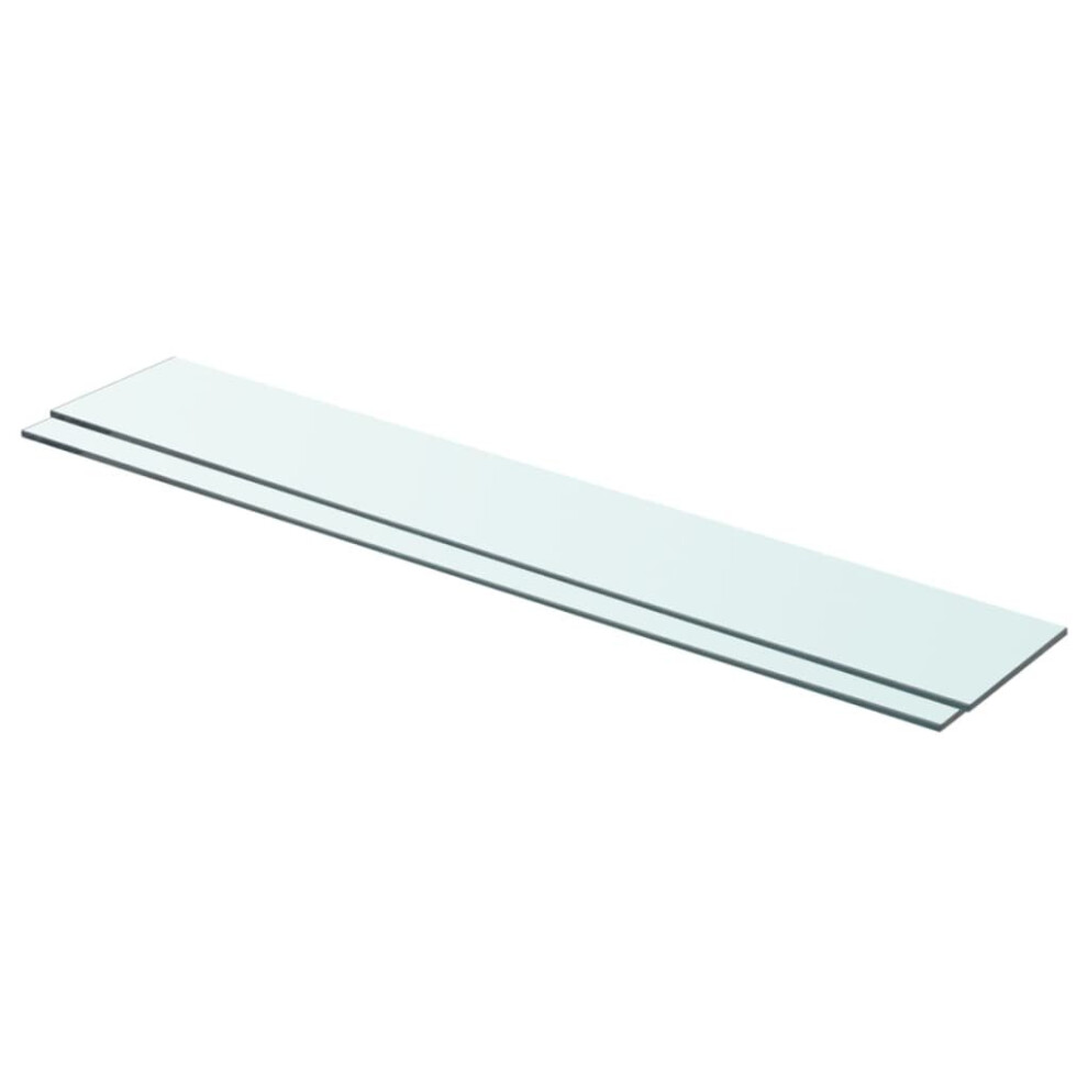 Vidaxl 2X Shelves Panel Glass Clear 80X12cm Sheet Plate Display Room Ledges
