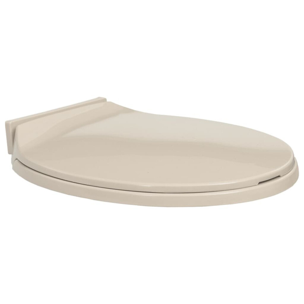 vidaXL Soft-Close Toilet Seat Apricot Oval Plastic Toilet Seat Bathroom Seat