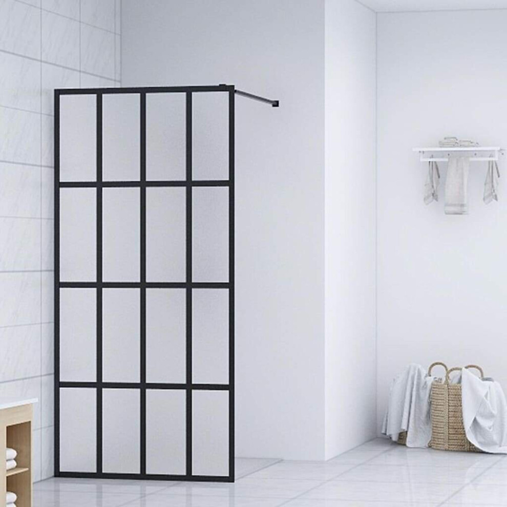 Vidaxl Walk-In Shower Screen Frosted Tempered Glass Partition Enclosure Walls 8719883735313
