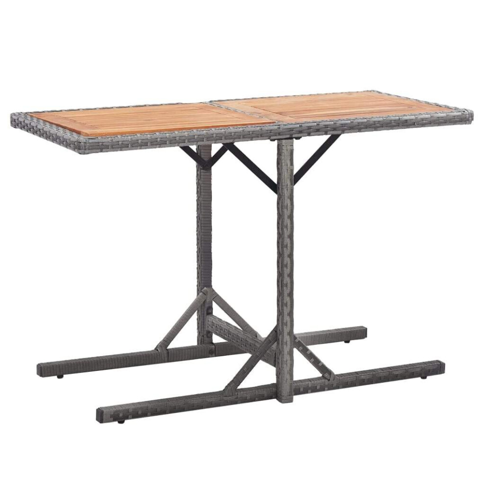 Vidaxl Garden Table Poly Rattan And Solid Acacia Wood Bistro Table Anthracite