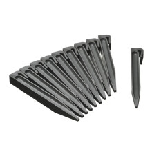Estacas para bordas de jardim - NATURE - Âncoras de polipropileno cinza - Pacote de 10
