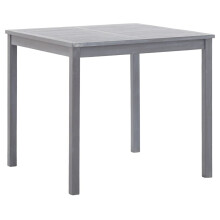 vidaXL Solid Acacia Wood Garden Table Grey 80cm Indoor Outdoor Dining Kitchen