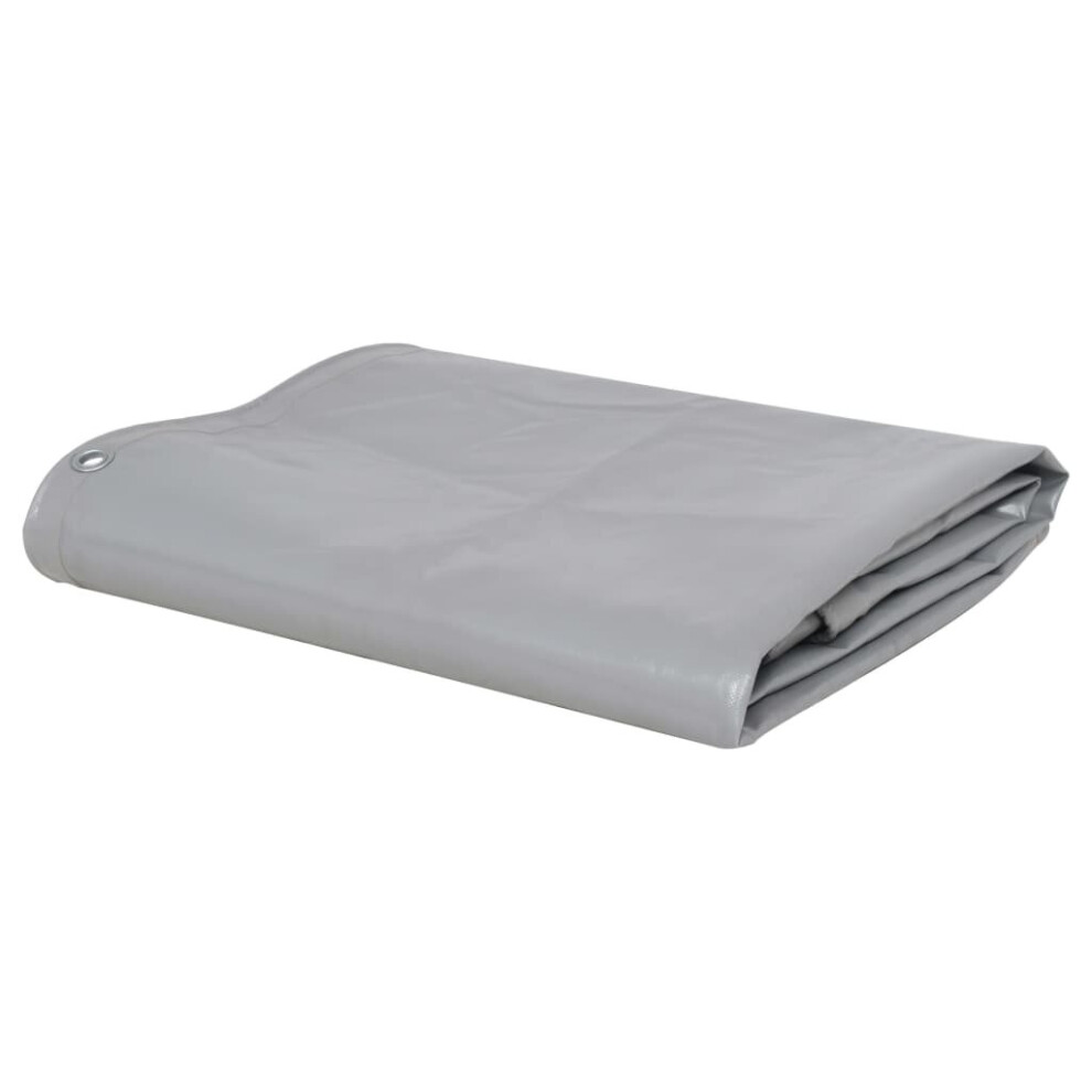 vidaXL Tarpaulin 650g/mÂ² 4x6m Grey Water-resistant Camping Cover Ground Sheet