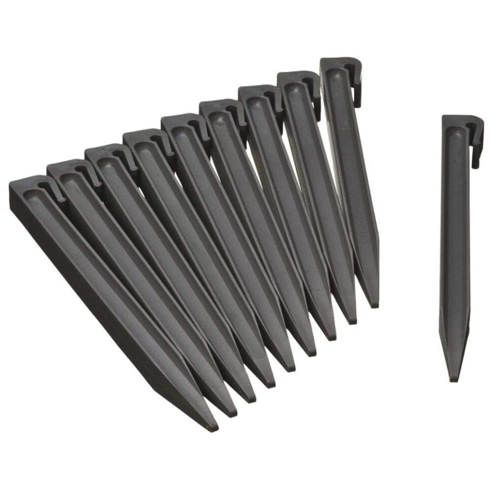 Nature 10X Garden Anchor Pegs Grey Flexible Outdoor Lawn Grass Border Panel 8711338406366