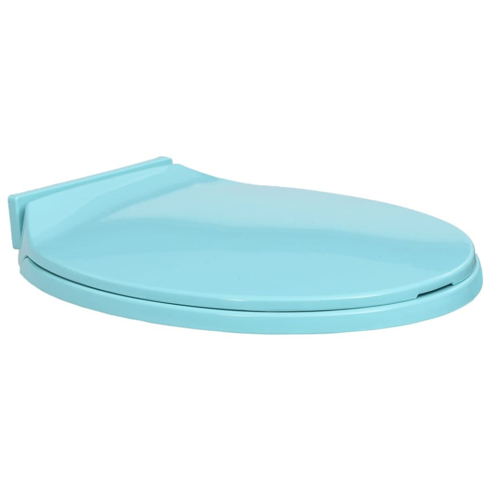 vidaXL Soft-Close Toilet Seat Green Oval Plastic Toilet Seat Bathroom Seat