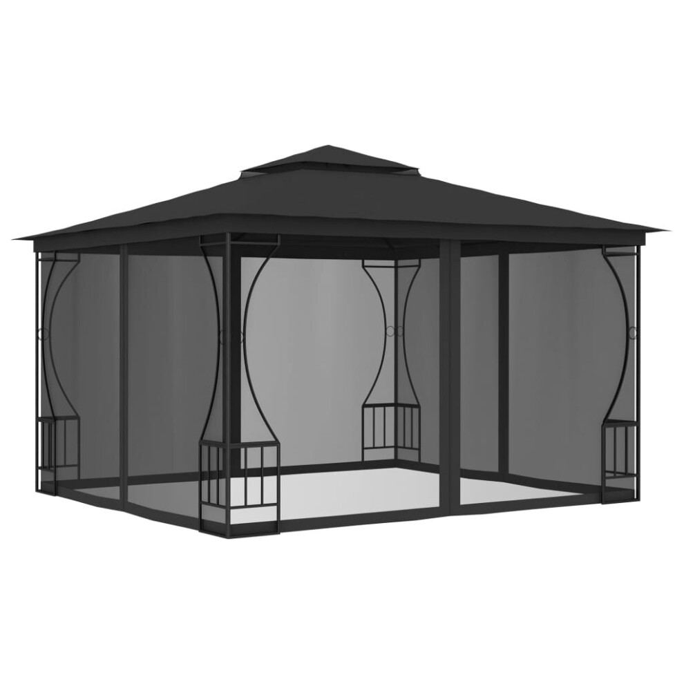 Vidaxl Gazebo With Nets 300Cm Anthracite Outdoor Canopy Shelter Party Tent
