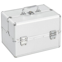 vidaXL Make-up Case Silver Aluminium Beauty Case Storage Organiser Vanity Case