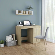 vidaXL Desk Sonoma Oak Engineered Wood Office Writing Corner Desk Workstation