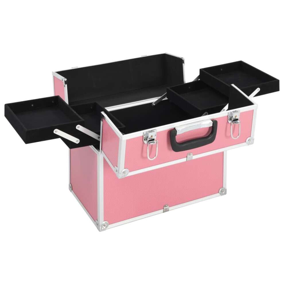 vidaxl-make-up-case-pink-aluminium-beauty-case-storage-organisers-vanity-case