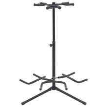vidaXL Guitar Stand Black Steel Height-adjustable Guitar Holder Floor Stand
