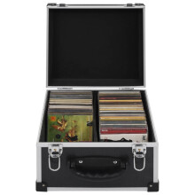 vidaXL CD Case for 40 CDs Aluminium ABS Black Storage Recorder Holder Box