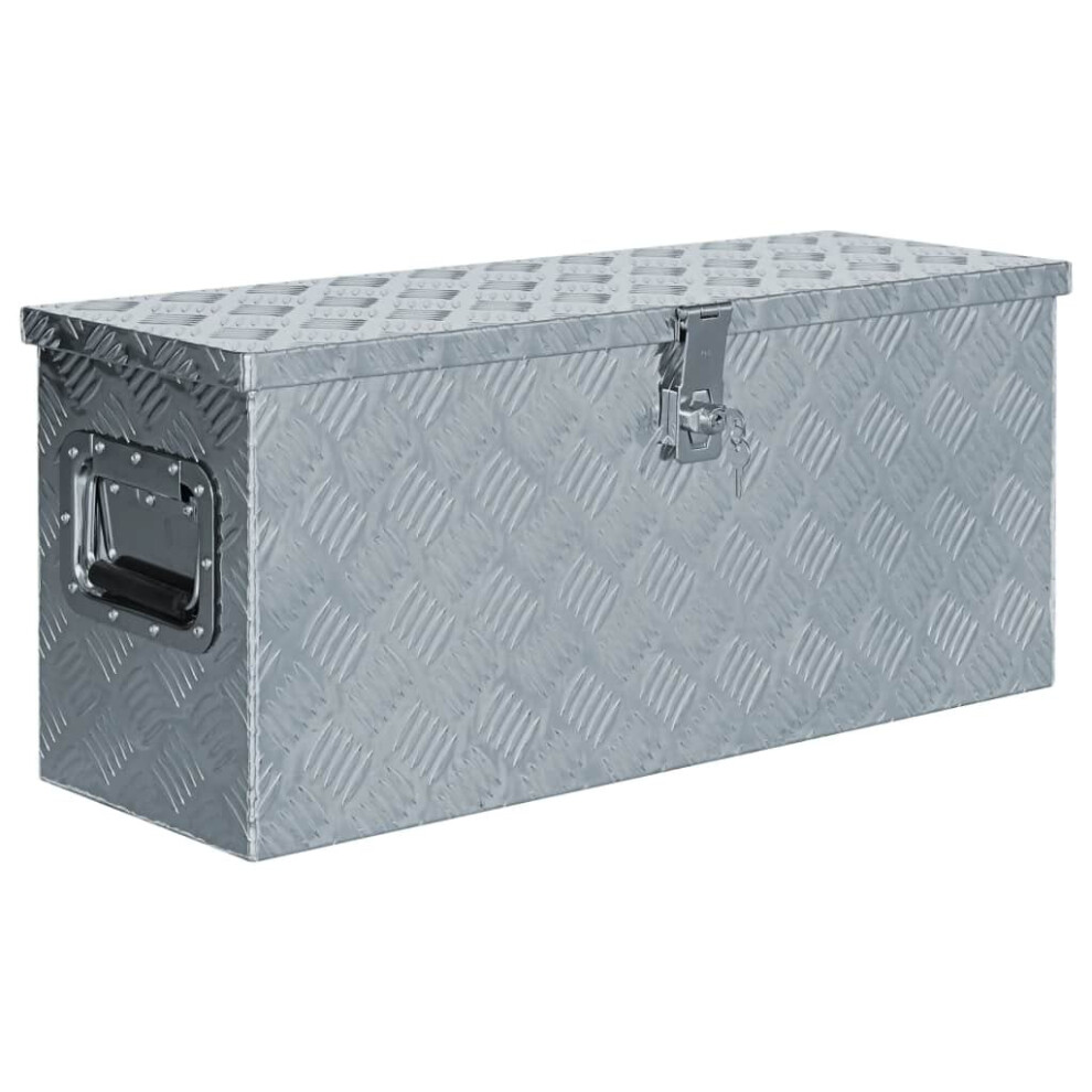 Vidaxl Aluminium Box 76.5X26.5x33cm Silver Storage Chest Bin Trunk Organiser 8718475616351