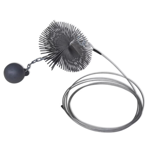 vidaXL Chimney Cleaning Brush 25cm Round Ball with Chain Thread Sweeping Set