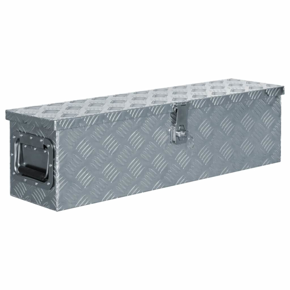 Vidaxl Aluminium Box 80.5X22x22cm Silver Storage Chest Bin Trunk Organiser 8718475616344