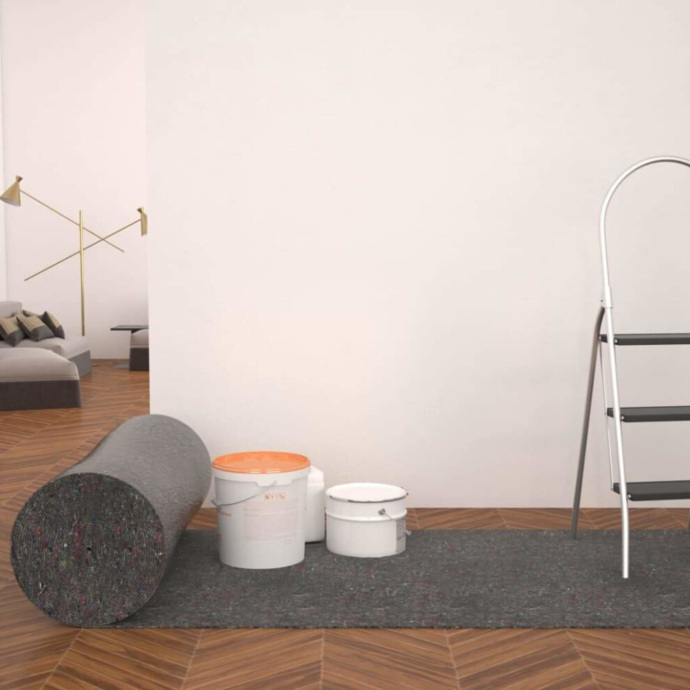 Vidaxl 2X Non-Slip Painter Fleece 50M 280G/Mâ² Grey Floor Protection Sheet