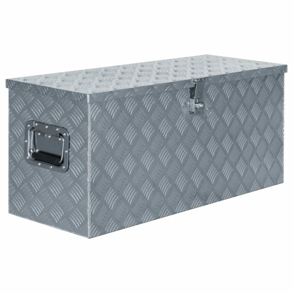 Vidaxl Aluminium Box 90.5X35x40cm Silver Storage Chest Bin Trunk Organiser 8718475616375
