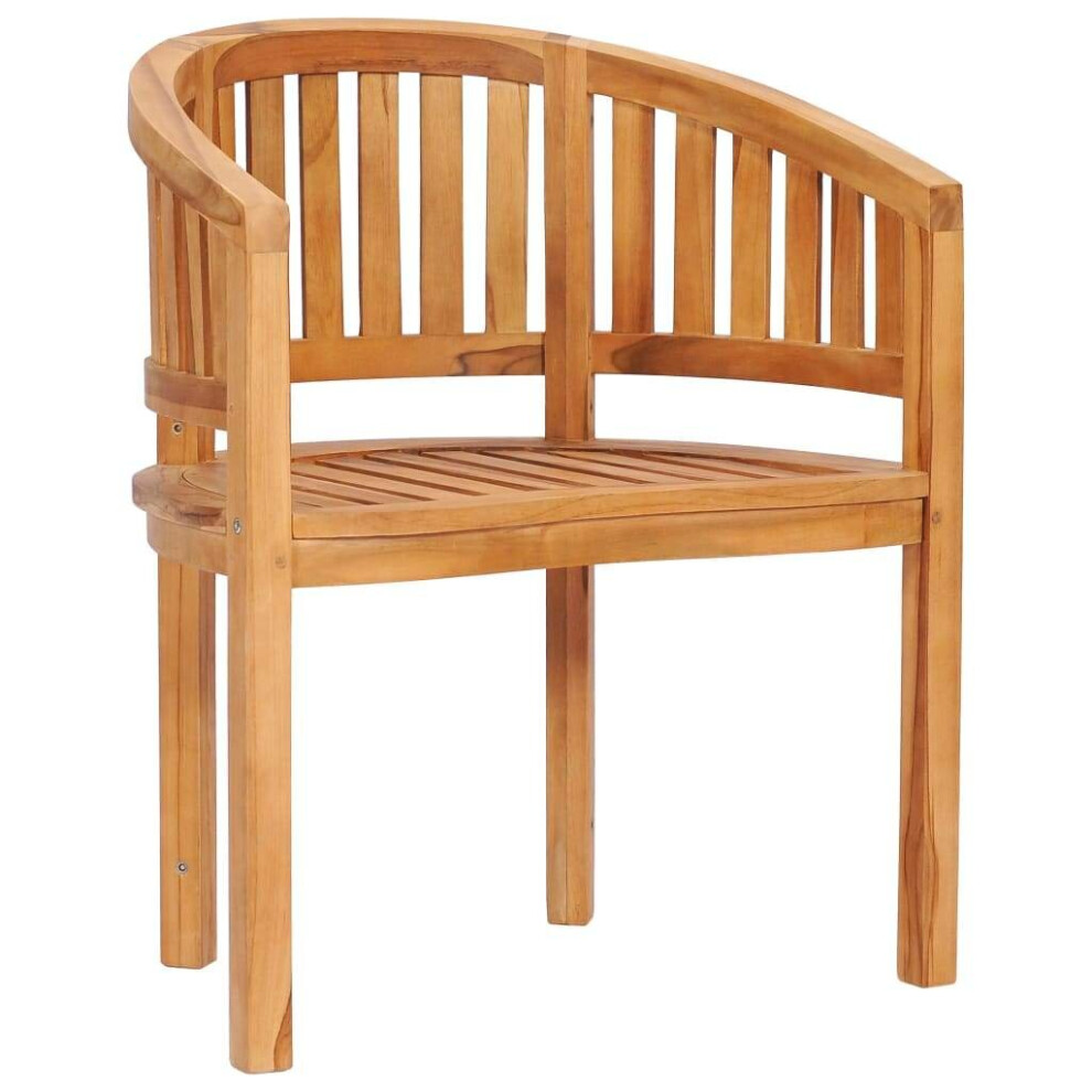 Vidaxl Solid Teak Wood Banana Chair Outdoor Garden Balcony Seating Furniture