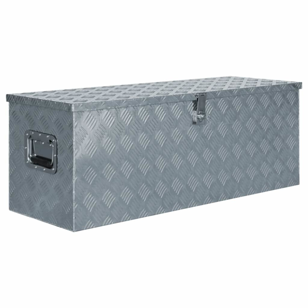 Vidaxl Aluminium Box 110.5X38.5x40cm Silver Storage Chest Trunk Organiser 8718475616382
