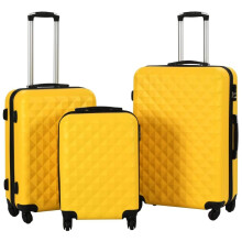 vidaXL 3 Piece Hardcase Trolley Set Yellow ABS Travel Luggage Bag Suitcase