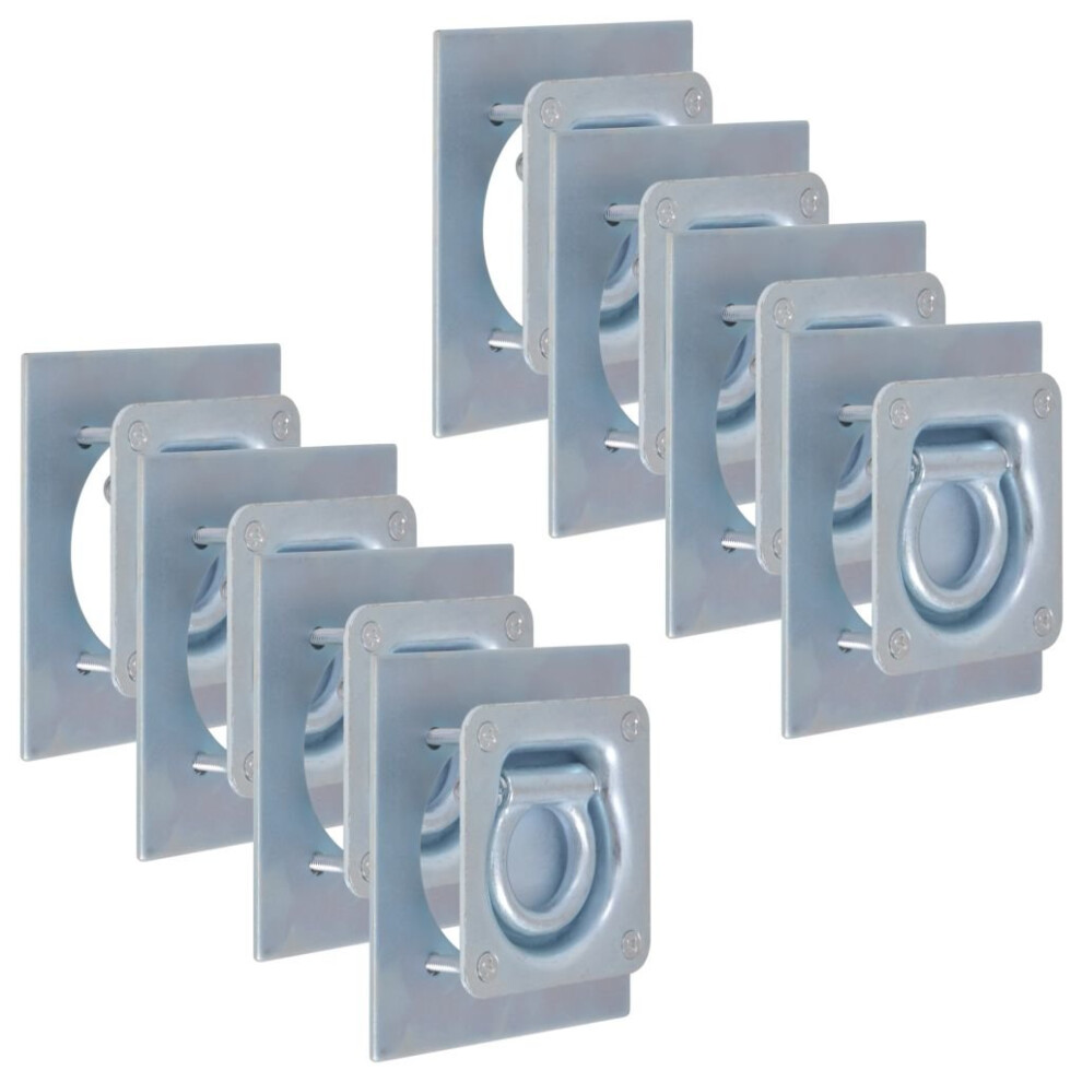 vidaXL 8x Lashing Rings for Trailer Galvanised Steel 2000 kg M5 Washer Bolt