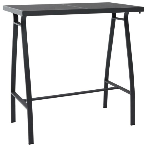 VidaXL vidaXL Garten-Bartisch Schwarz 110x60x110 cm Hartglas