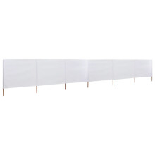 vidaXL 6-panel Wind Screen Fabric White Privacy Camping Windbreaker Shelter