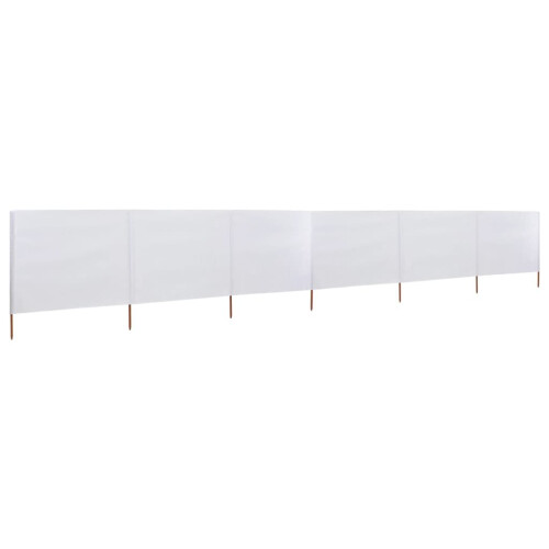 vidaXL 6-panel Wind Screen Fabric White Privacy Camping Windbreaker Shelter