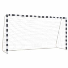 vidaXL Soccer Goal 300x160x90cm Metal Black and White Football Goal with Post