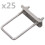 vidaXL hegnspæl U-forbindelse 60x40 mm 25 sæt 1
