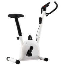 vidaXL Exercise Bike w/ Belt Resistance White Hometrainer Gym Cardio Bicycle