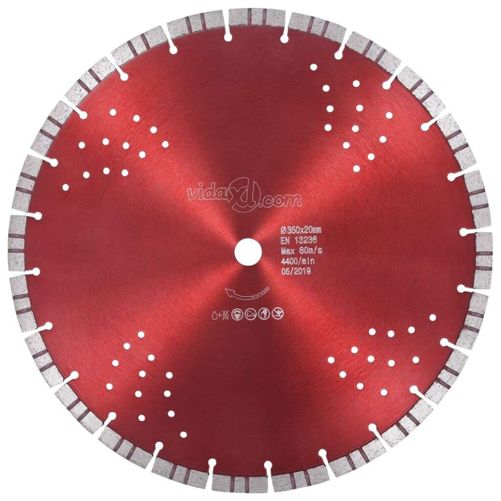Vidaxl Diamond Cutting Disc With Turbo And Holes Steel Blade Stone Cutter