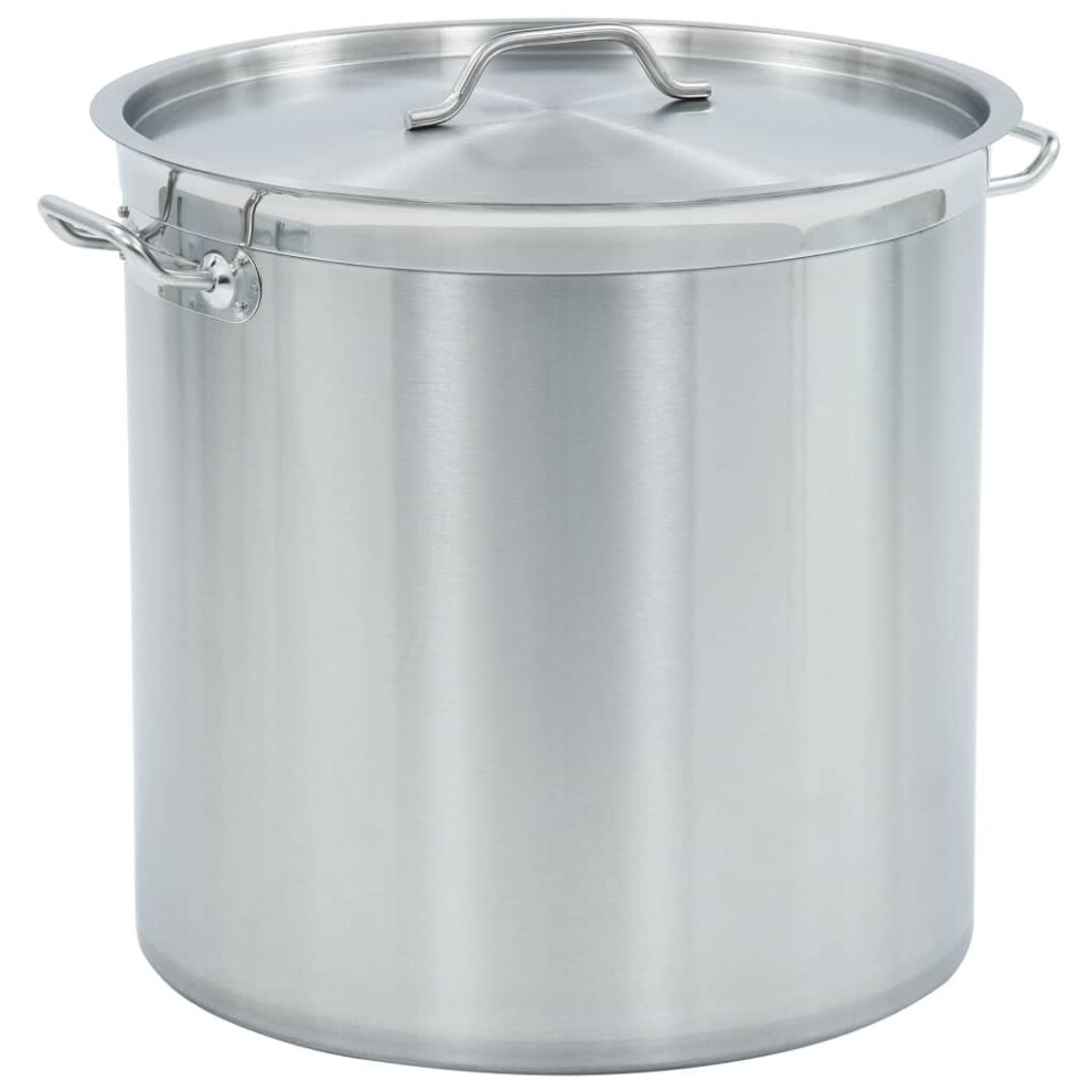 vidaXL Stock Pot 71L 45x45cm Stainless Steel Soup Stew Catering Pot Kitchen