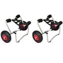 vidaXL 2x Kayak Trolleys Aluminium Boat Trailer Canoe Carrier Transport Cart