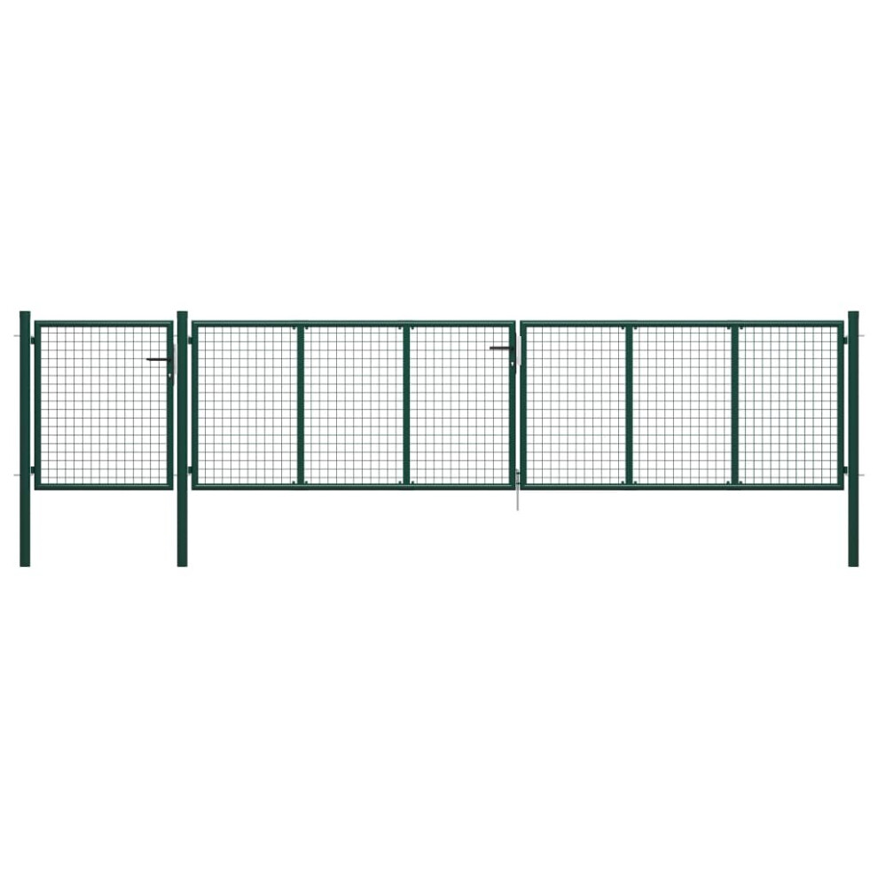 Vidaxl Garden Gate Steel 500X75cm Green Fence Doors Garden Fencing Entrance 8718475735960