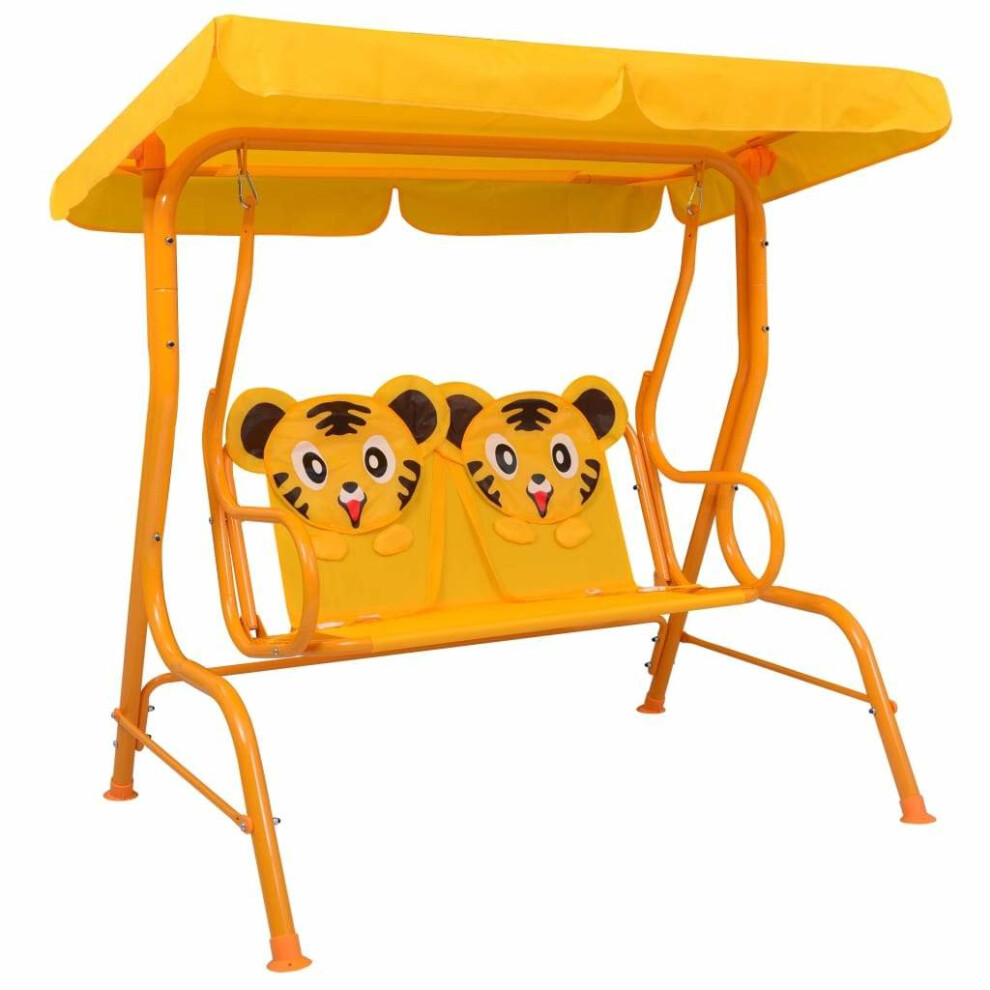 Simply Chosen 4U Vidaxl Kids Swing Bench Yellow 115X75x110cm Fabric Porch Swings Hammock Chairs