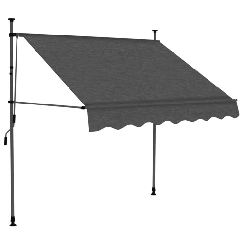 vidaXL Einziehbare Markise Handbetrieben mit LED 150 cm Anthrazit 1