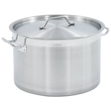 vidaXL 32L Stainless Steel Stock Pot 40x26 cm – Induction & Gas Compatible, Catering/Restaurant Pot with Lid (51139)